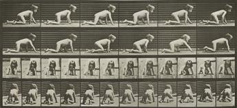EADWEARD MUYBRIDGE (1830-1904) Mother picking up baby, plate 214 * Baby crawling, plate 471, from Animal Locomotion.